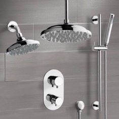 Thermostatic Dual Shower Head Shower System with Handheld